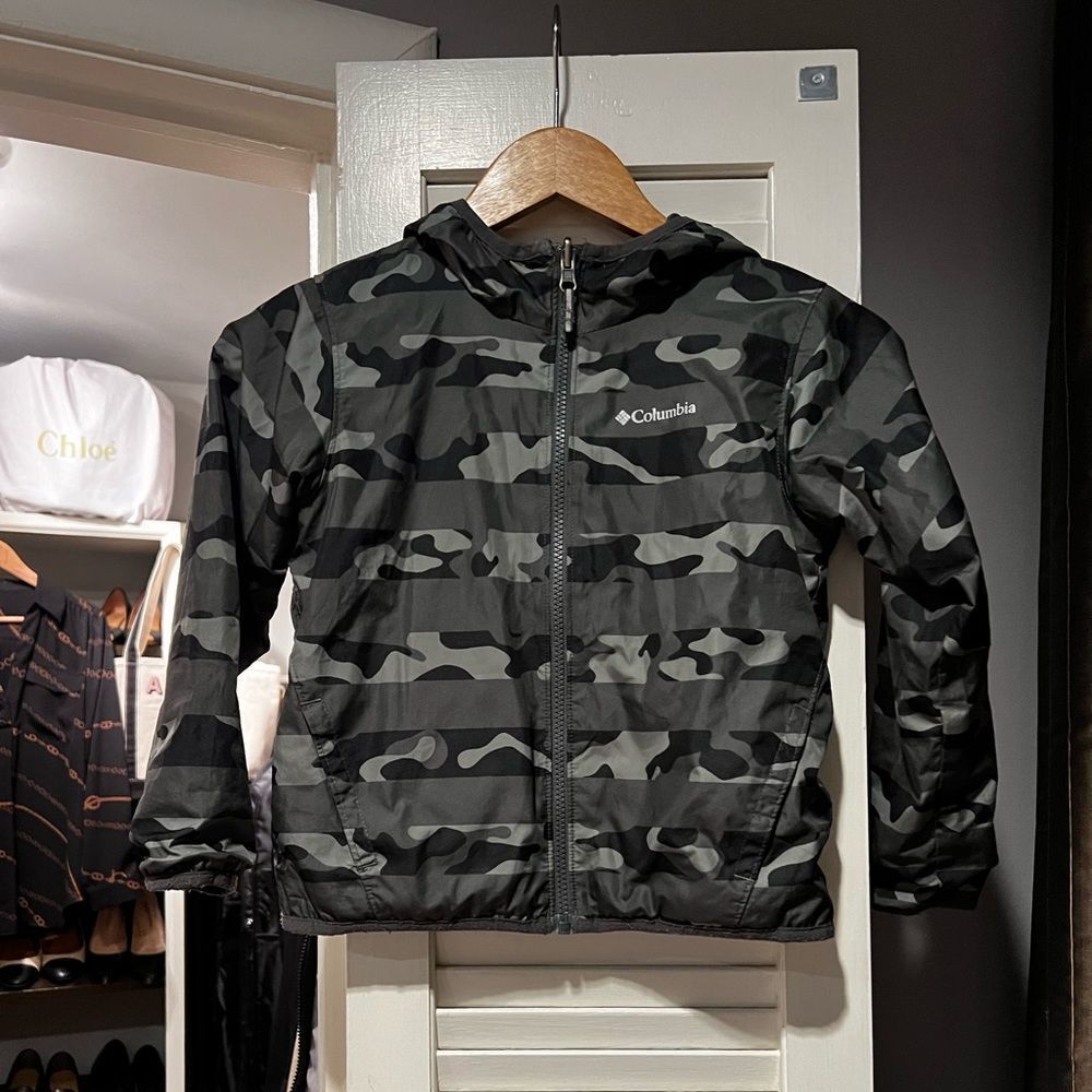 Columbia Camo Striped Kids Rain Jacket